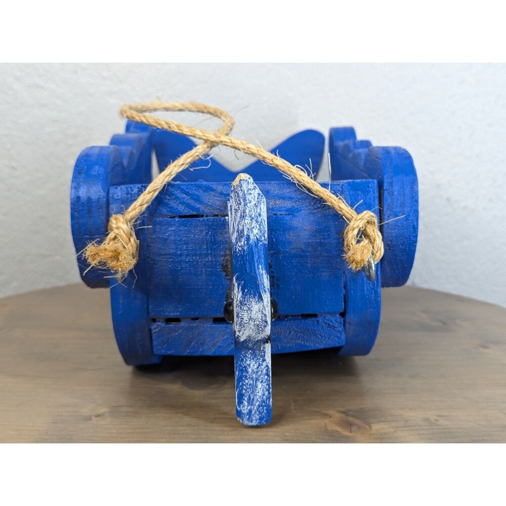 Handcrafted Blue Jay Birdhouse Wood with Rope Hanger Unique Nature - Picture 6 of 12